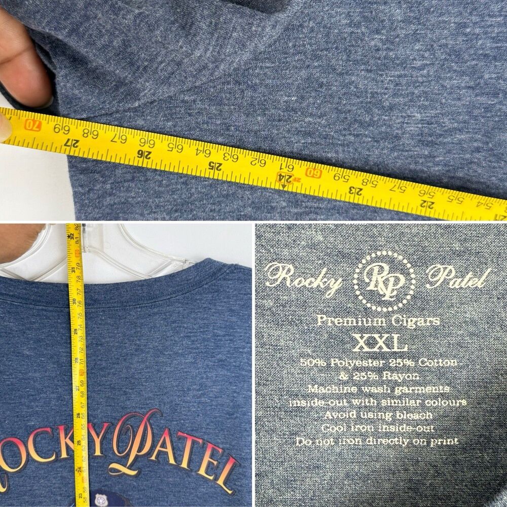 Rocky Patel 'Home Grown Heroes' T shirt 2XL Gray Short Sleeve - Picture 7 of 15
